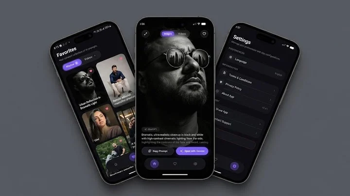 تطبيق برومبتات جاهزة لإنشاء صور احترافية بالذكاء الاصطناعي - لقطة شاشة 4